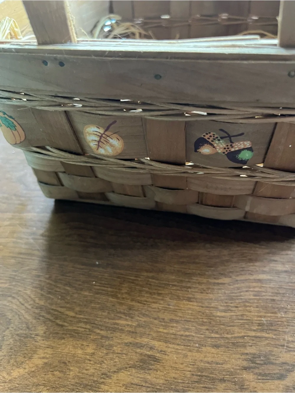 Autumn Pumpkin Woven Accent Basket in Brown